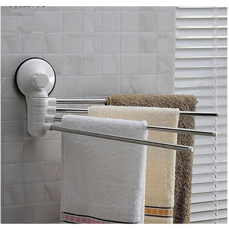 Trade Shop - Toallero De Pared De 4 Brazos Con Ventosa Para Baño -