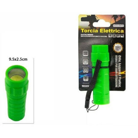 TRADE SHOP - Torcia Elettrica Ultra Luminosa Luce 1 Led Impermeabile Campeggio Jd059 63358 -