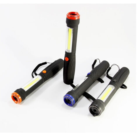 TRADE SHOP - Torcia Lampada Calamita Strip Led 1 Led Cob Light Luce Bianca Calamita -