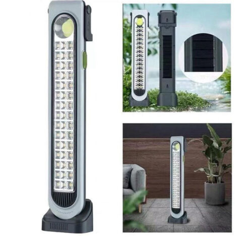 TRADE SHOP - Torcia Lampada Di Emergenza Con Pannello Solare 45led Luce Bianca Ricaricabile -