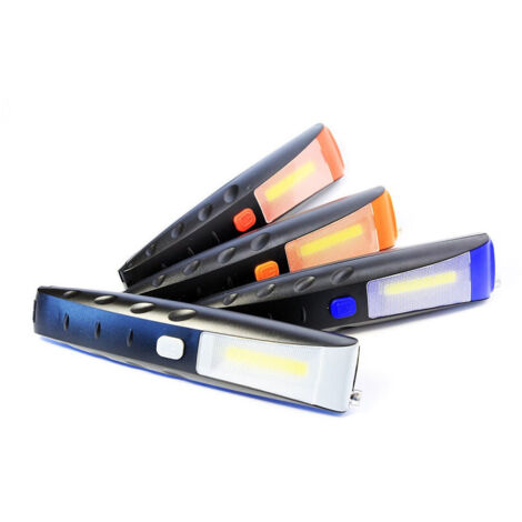 TRADE SHOP - Torcia Lampada Portatile Led Strip Cob + 2 Led Doppia Calamita Estensibile 30 Cm -