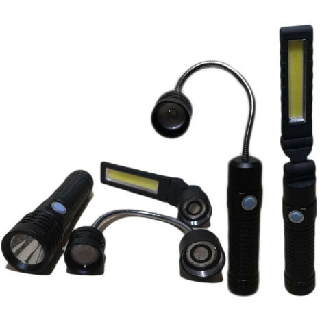 Trade Shop - Torcia Led 3in1 Multifunzione Bl-x8 Ricaricabile 80000w Led Cree Base Magnetica -