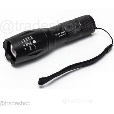 TRADE SHOP - Torcia Led A Luce Bianca Solida 80000 W Ricaricabile Waterproof Supporto Bici -