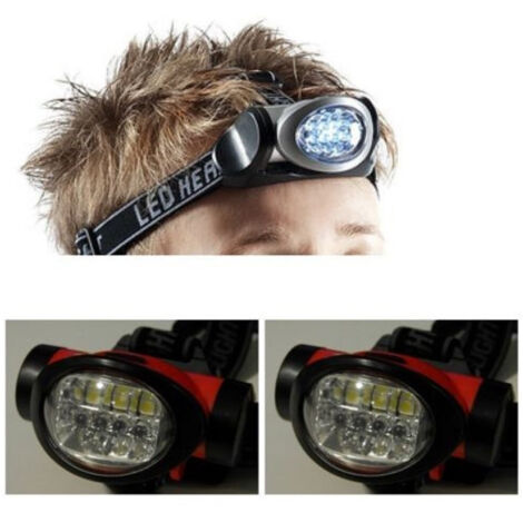 Trade Shop - Torcia Led Frontale Da Testa Luce Lampada Ricaricabile 6 Led Camping Caccia -