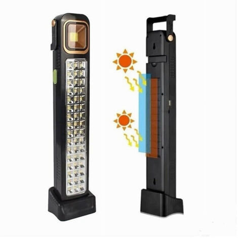 TRADE SHOP - Torcia Portatile Lampada Di Emergenza Ricaricabile Usb Solare 45led Luce Bianca -