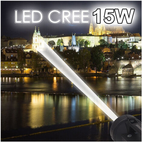 Trade Shop - TORCIA RICARICABILE ULTRA POTENTE DI PUNTAZIONE MIT LED 15W CREE T6 FINO A 1KM -