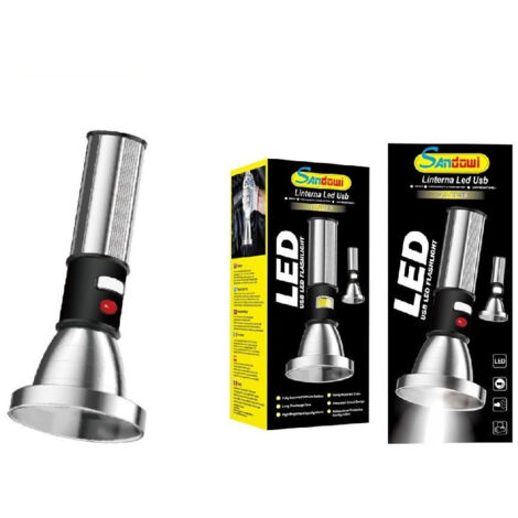 TRADE SHOP - Torcia Usb Luce Led Lanterna Accessorio Per Casa Cantine Per Emergenze Q-led68 -