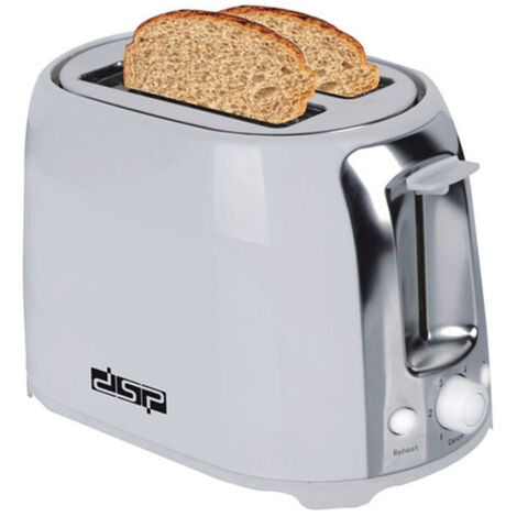 Trade Shop - Tostapane Per 2 Fette 750 W 6 Livelli Funzione Scongelamento Toast Bianco -