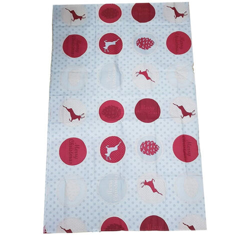 Trade Shop - Tovaglia Per 6 Persone Grigio Renna Pois Christmas Natale 130x170cm Natalizia -