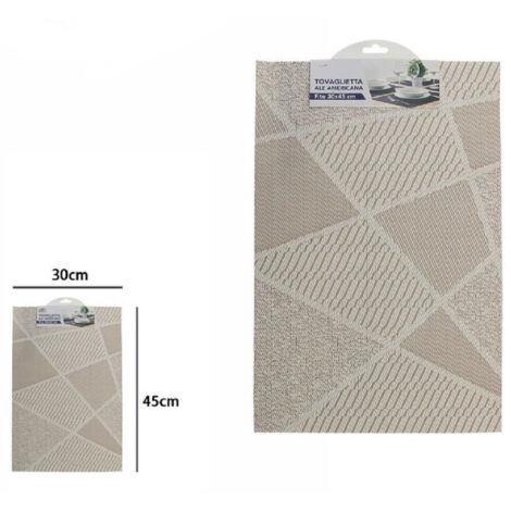 Trade Shop - Tovaglietta All'americana Tovagliette Per Colazione Cucina 30 X 45cm Beige 72295 -
