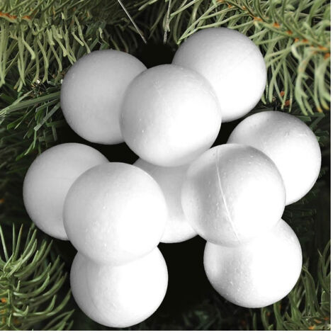 TrAdE Shop Traesio - 12 Palline Di Polistirolo Confezione Palla Natalizia 10cm Decorazioni Natalizie -