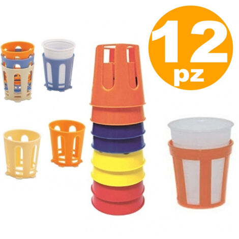 TrAdE Shop Traesio - 12 Pz Sottobicchieri Reggibicchieri In Plastica Reggi Sotto Bicchieri Bicchiere -