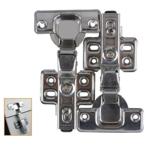 TrAdE Shop Traesio - 2 Cerniere Ante Battenti Collo Alto 17mm A Scatto Chiusura Ammortizzata 95° 91193 -