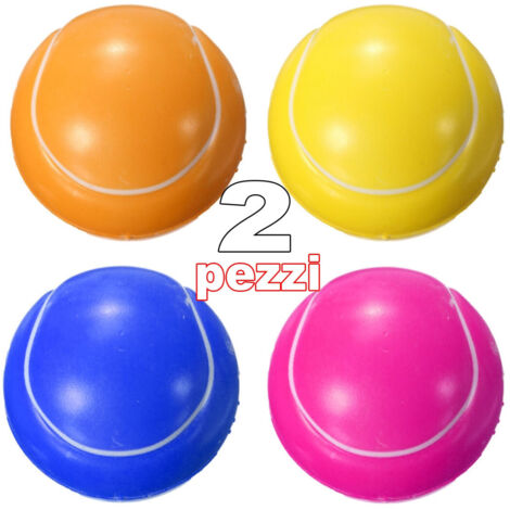 TrAdE Shop Traesio - 2 Giocattolo Pallina Gomma Suono Resistente Da Masticare Per Cani Animali -