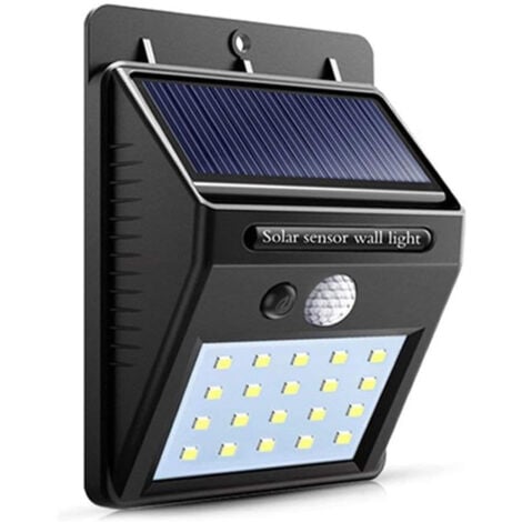 TrAdE Shop Traesio - 2 X Faro Solare Da Esterno Faretto Fotovoltaico + Sensore Lampada Led -