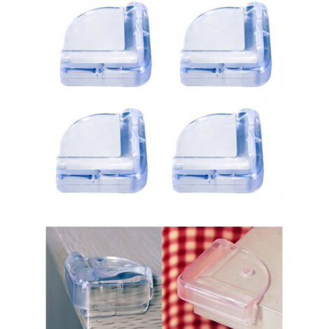 TrAdE Shop Traesio - 4pz Protezione Paracolpi Paraspigoli Angoli 43x43x19mm Bimbi Antiurto Salvamuro -