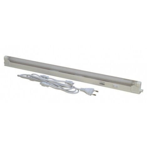 TrAdE Shop Traesio - 4w Tubo Neon 30cm Led Completo Di Plafoniera T5 Luce Fredda 6500k Cavo 1 Metro -