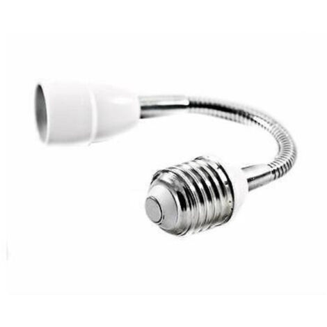 TrAdE Shop Traesio - Adattatore Prolunga Flessibile 20cm Lampadina Da E27 A E14 Portalampade Riduttore -