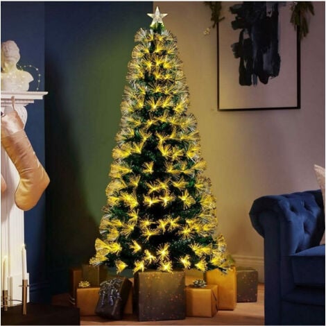 TrAdE Shop Traesio - Albero Di Natale Luminoso 240 Cm Con Luci Led Fibra Ottica Bianco Caldo -