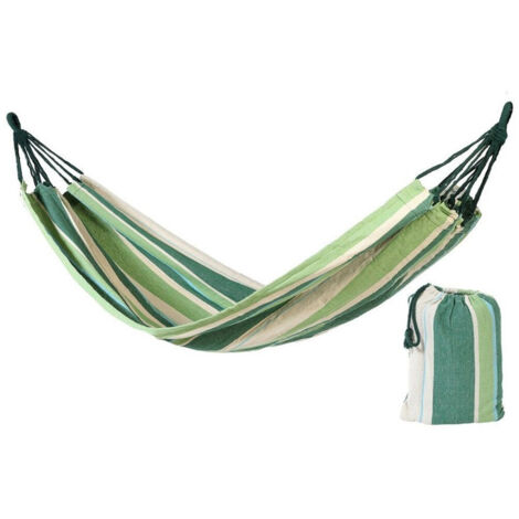 TrAdE Shop Traesio - Amaca 200x100cm In Tessuto Tessile Multicolore Verde Esterno Estate Trasportabile 69603a -