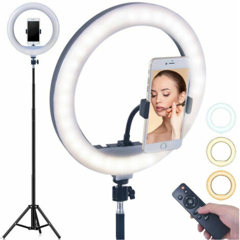 TrAdE Shop Traesio - Anello Luminoso Treppiedi Luce Selfie Tik Tok Led Lampada Ring Light Video 30cm -