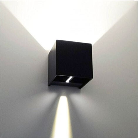 TrAdE Shop Traesio - Applique Cubo Led Impermeabile Da Esterno Da Parete In Alluminio Da 10w 1200 Lmn - -Bianco Caldo      -