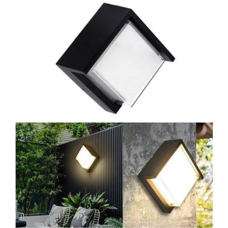 TrAdE Shop Traesio - Applique Da Esterno E Interno Lampada Moderna Per Parete Quadra Ip65 Faretto 12w -