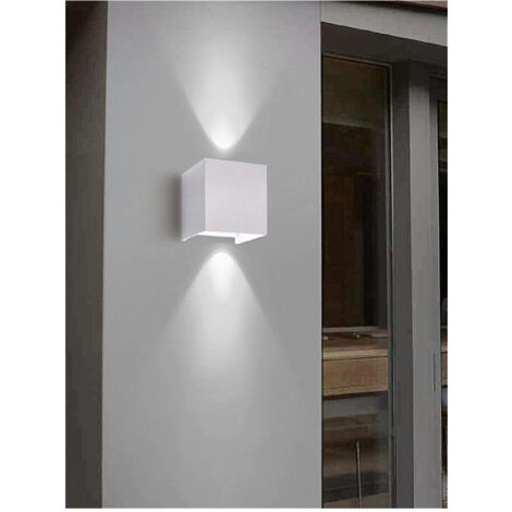 TrAdE Shop Traesio - Applique Doppia Emissione Led Cob 12w Esterno Bianco Luce 4000k 3000k 6500k Es46 - -Bianco Freddo      -