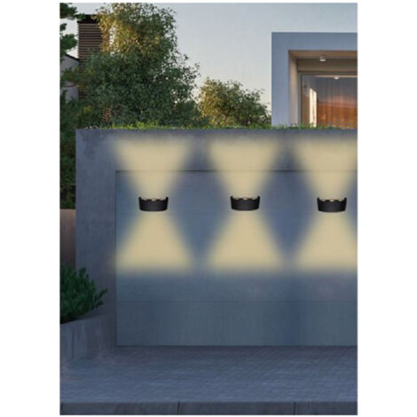 TrAdE Shop Traesio - Applique Esterno Led 16 W Crown Ip65 Up & Down Nero Luce Calda Fredda Natural - -Bianco Caldo      -