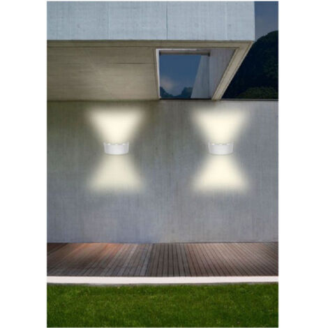 TrAdE Shop Traesio - Applique Esterno Led 16 Watt Crown Ip65 Up & Down Bianco Luce Es64 - -Bianco Naturale      -
