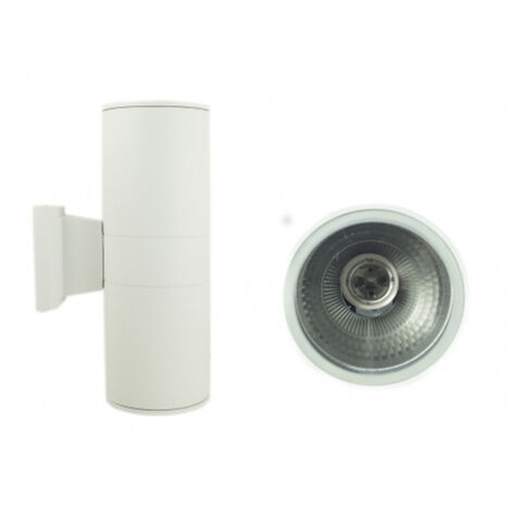 TrAdE Shop Traesio - Applique Faretto Plafoniera Doppio Faretto Fascio Tondo Dw Bianco Tubo Alluminio -