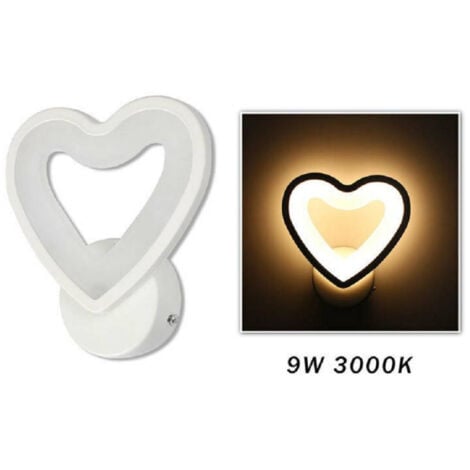 TrAdE Shop Traesio - Applique Led A Cuore 6w Lampada A Parete Lumetto Luce Fredda Calda Naturale E28 - -Bianco Caldo      -