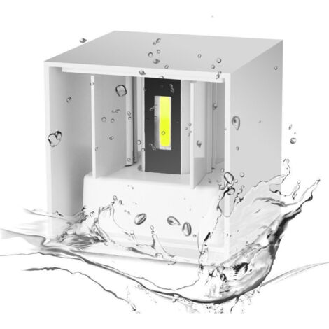 TrAdE Shop Traesio - Applique Led Cubo Bianco Lampada Da Parete 5w 750lmn Luce Regolabile Updown Ip65 - -Bianco Caldo      -