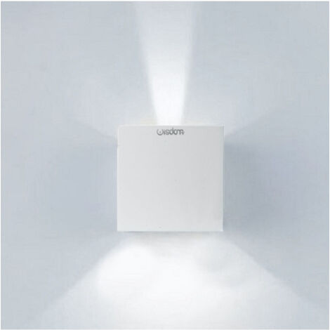 TrAdE Shop Traesio - Applique Led Cubo Lampada Da Parete 10w 1300lm Luce Regolabile Updown Ip65 - -Bianco Freddo -