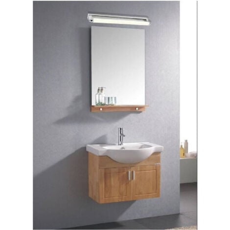 TrAdE Shop Traesio - Applique Led Lampada Da Specchio Lineare 7 Watt 45cm Bagno Luce 4000k 6500k F02 - -Bianco Naturale      -