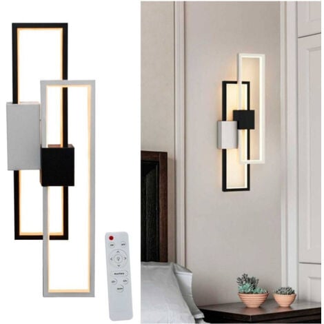 TrAdE Shop Traesio - Applique Led Rettangolare 2x23w Cct 3000k A 6500k Parete Dimmerabile Telecomando -