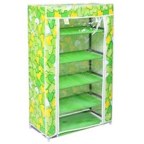 TrAdE Shop Traesio - Armadio Scarpiera Tessuto Porta Scarpe Stivali Acciaio Smontabile 5 Ripiani -