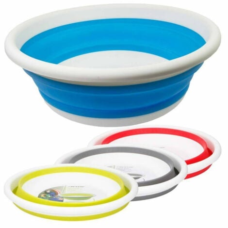 TrAdE Shop Traesio - Bacinella Secchio Pieghevole Salvaspazio 38cm Rotondo Casa Giardino In Plastica -