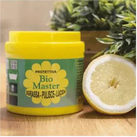 TrAdE Shop Traesio - Bio Master Pasta Universale Con Spugna Sgrassa Pulisce Lucida Detergente Naturale A Limone -
