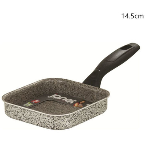 TrAdE Shop Traesio - Bistecchiera Quadrata In Alluminio Antiaderente Antigraffio Da 14,5/23,5 Cm Con Manico -    -14,5 cm   -