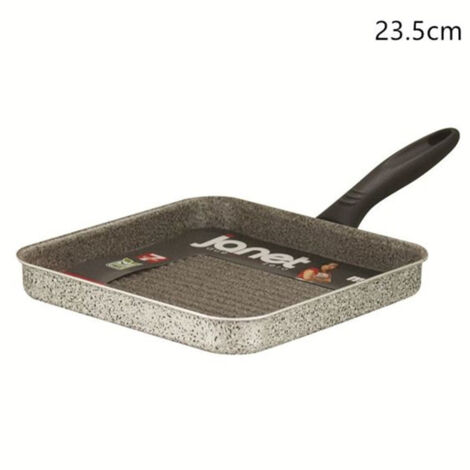 TrAdE Shop Traesio - Bistecchiera Quadrata In Alluminio Antiaderente Antigraffio Da 14,5/23,5 Cm Con Manico -    -23,5 cm   -