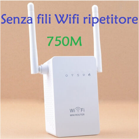 TrAdE Shop Traesio - Boas 750m Wireless-n Lan Wifi Ripetitore Ap Estensione Wifi 2.4g Con 2 Antenne -