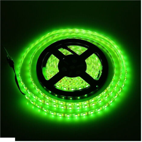 TrAdE Shop Traesio - Bobina Striscia Led 5050 Flessibile 5 Mt Adesiva Luce Interno Esterno Ip65 Strip - -Verde -