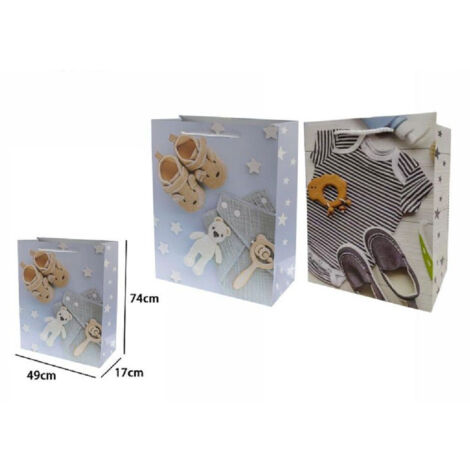TrAdE Shop Traesio - Busta Buste Borsa Regalo Compleanno Nascita Maschio 74x49x17 Cm 69982 2 Modelli -