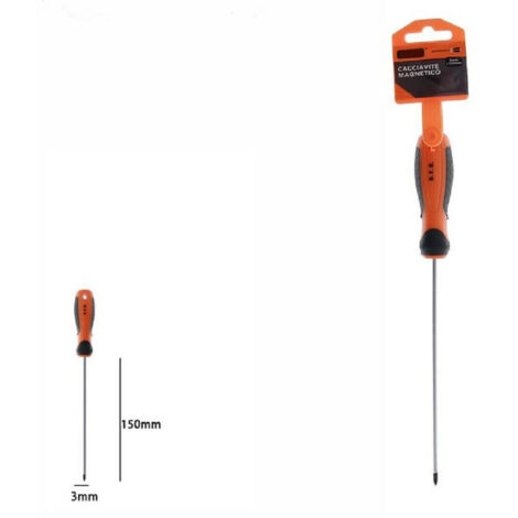 TrAdE Shop Traesio - Cacciavite Giravite Magnetico Punta Croce 3x150 Mm Impugnatura Ergonomica 07438 -