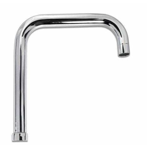 TrAdE Shop Traesio - Canna Di Ricambio Cucina Quadrata Per Miscelatore Lavello Cromato Lucido 26cm -