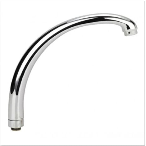 TrAdE Shop Traesio - Canna Di Ricambio Miscelatore Rubinetto Cucina Lavello Canna Alta Cromato 15cm -