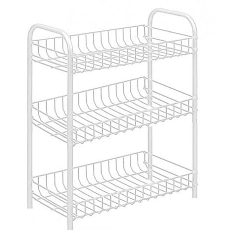 TrAdE Shop Traesio - Carrello Portaoggetti Porta Oggetti 3 Ripiani Bianco 308 Per Cucina Bagno -