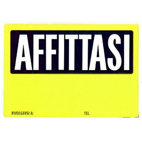 TrAdE Shop Traesio - Cartello Affittasi Plastificato Con Scritta 30 X 20 Cm Segnaletico -