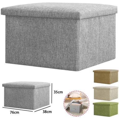 TrAdE Shop Traesio - Cassapanca Pouf Contenitore Pieghevole Panca Sgabello Poggiapiedi In Tessuto -